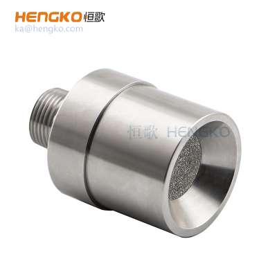 sintered stainless steel 316L metal porous gas sensor alarm waterproof enclosure + sintered filter disc